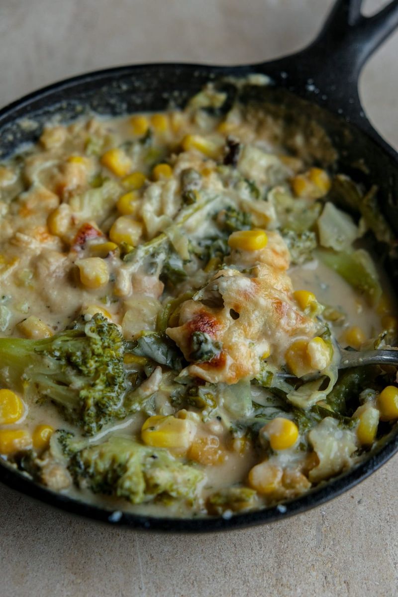 Baked cheesy veg
