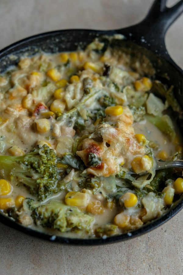 Baked cheesy veg