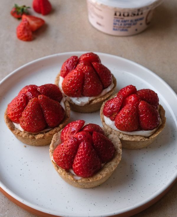 Mini glazed strawberry tarts