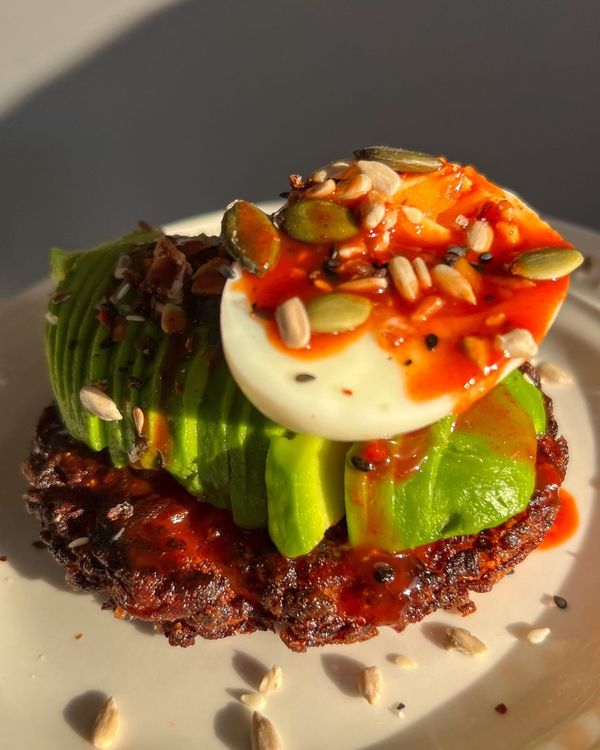 Cauliflower Hash browns with Gochujang glaze