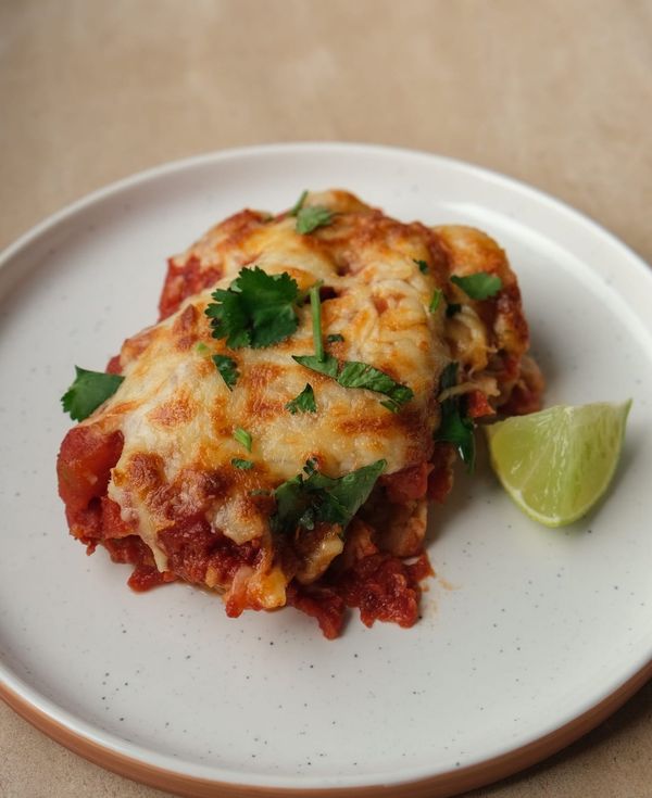 Sweet potato and black bean enchiladas
