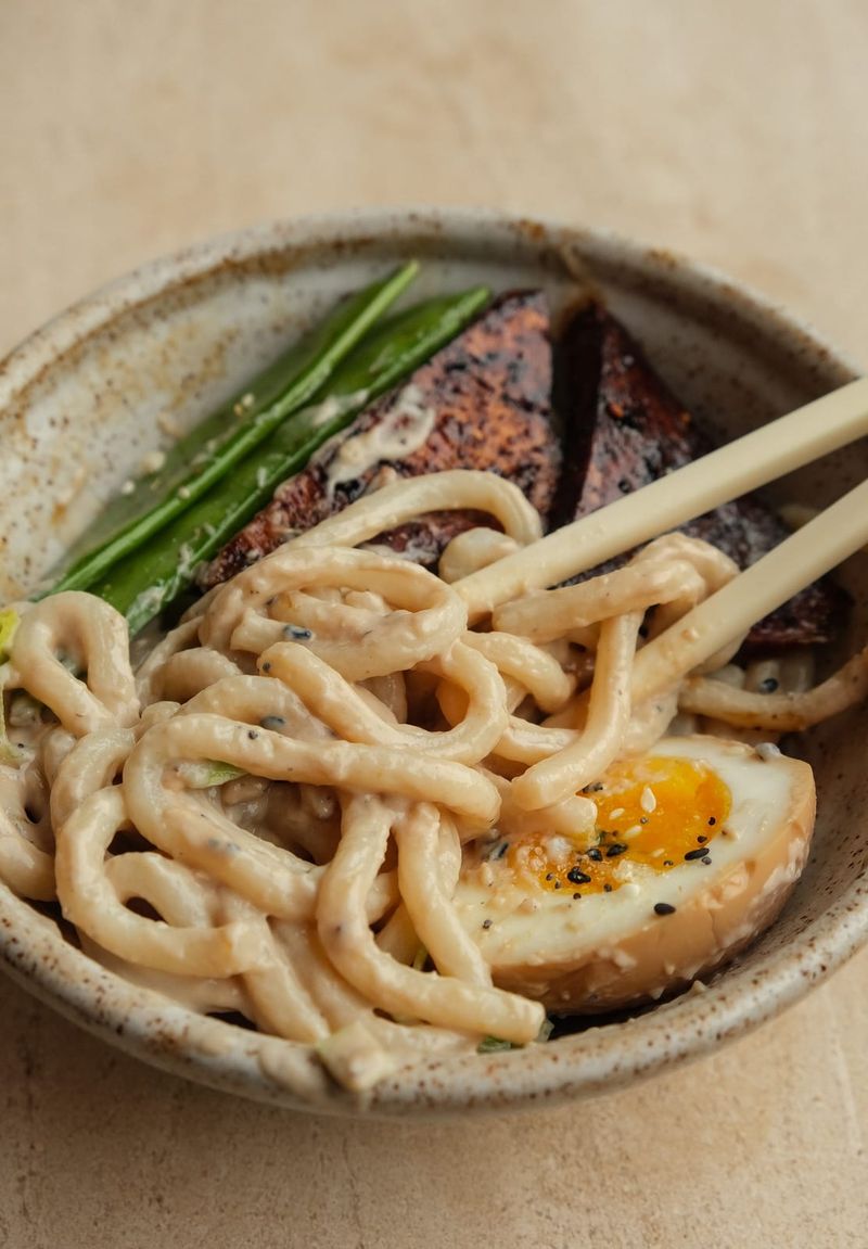 Truffle cream udon noodles