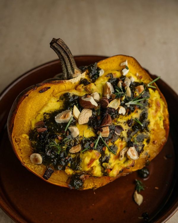Christmassy stuffed pumpkin