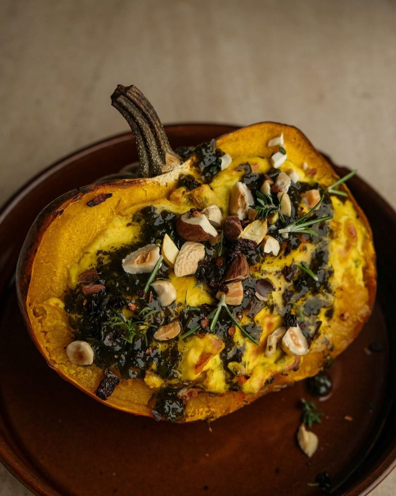 Christmassy stuffed pumpkin