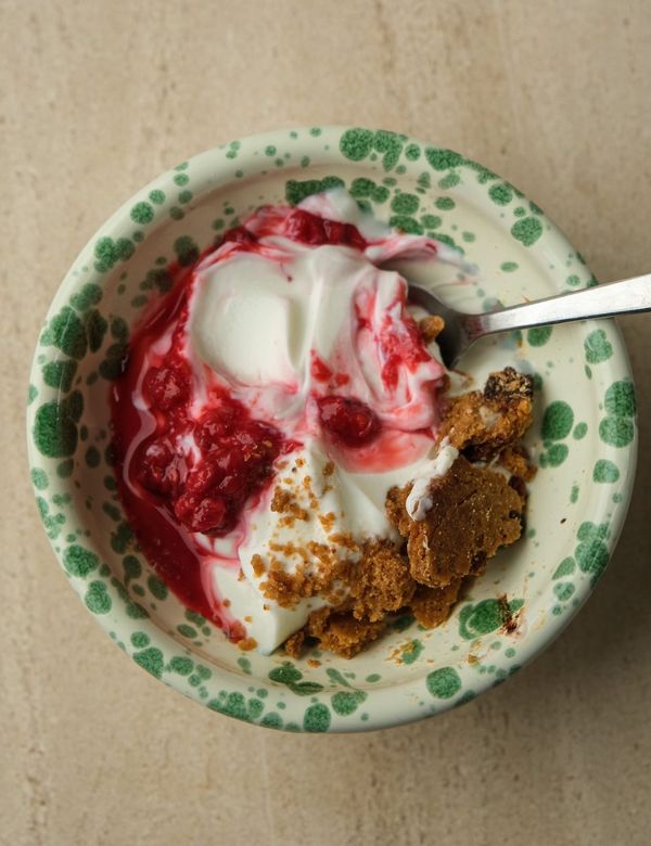 Last minute PB and J yoghurt bowl