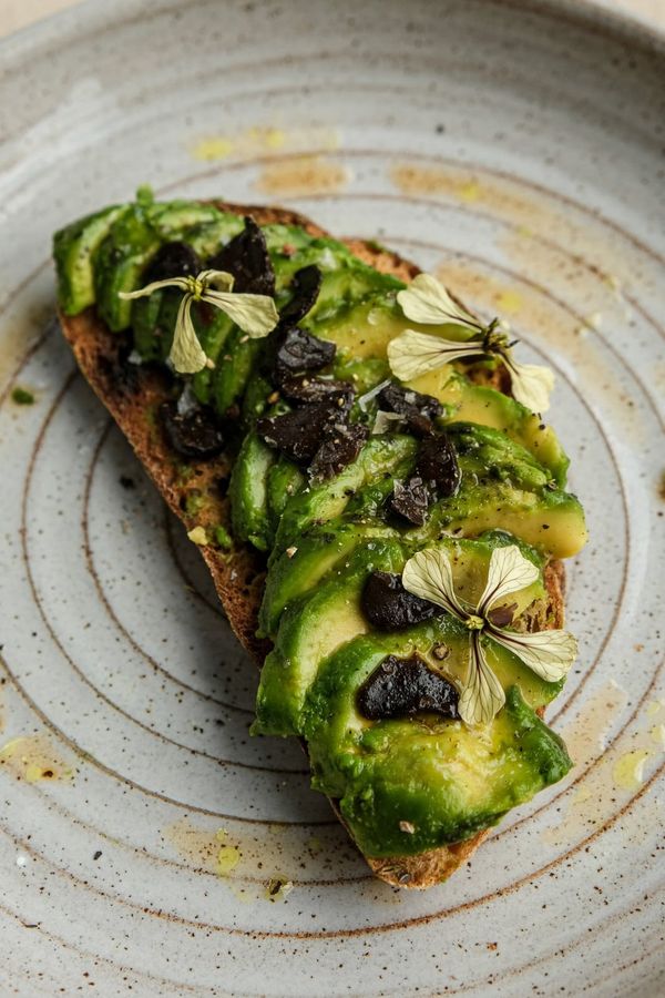 Black garlic avocado on toast