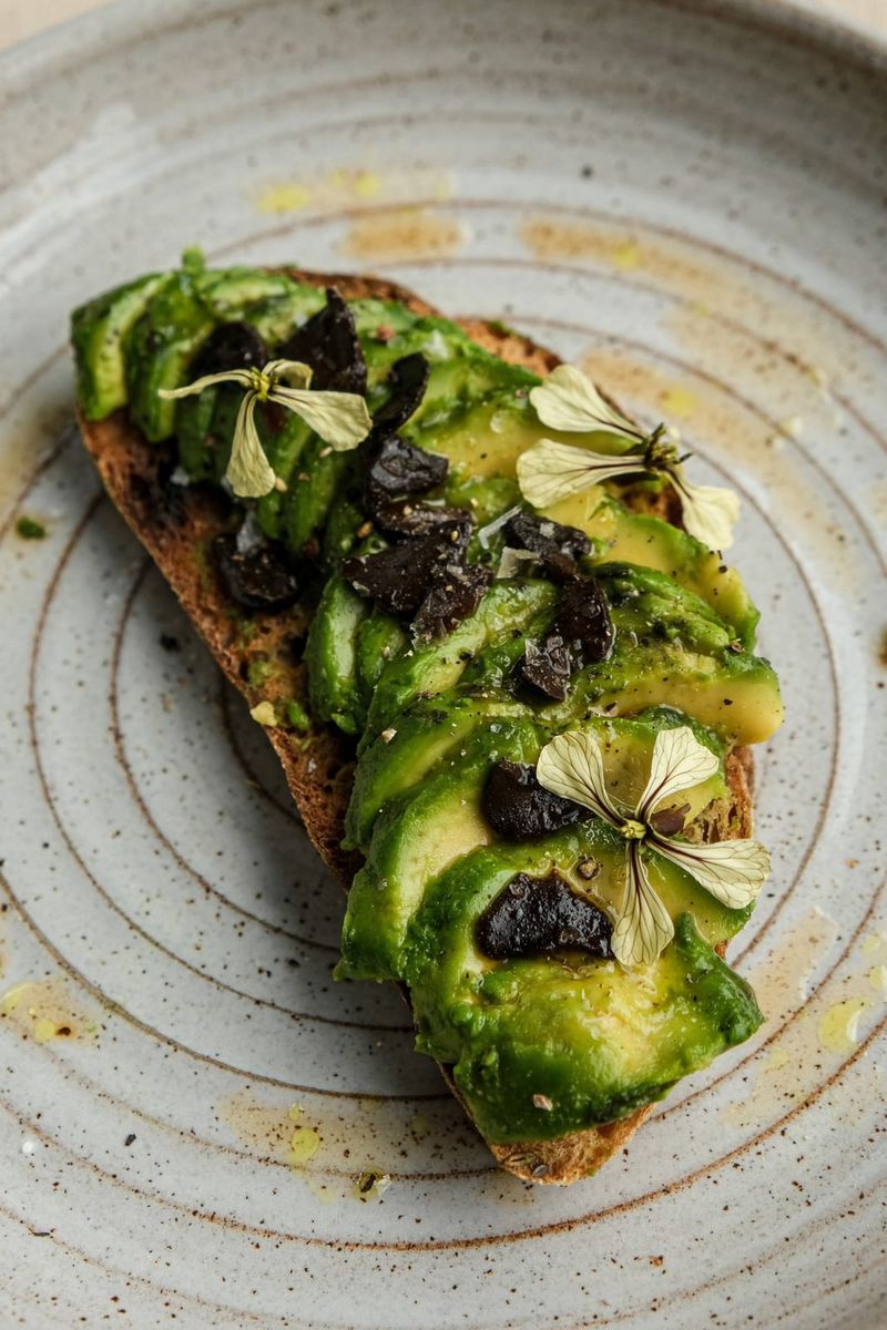 Black garlic avocado on toast