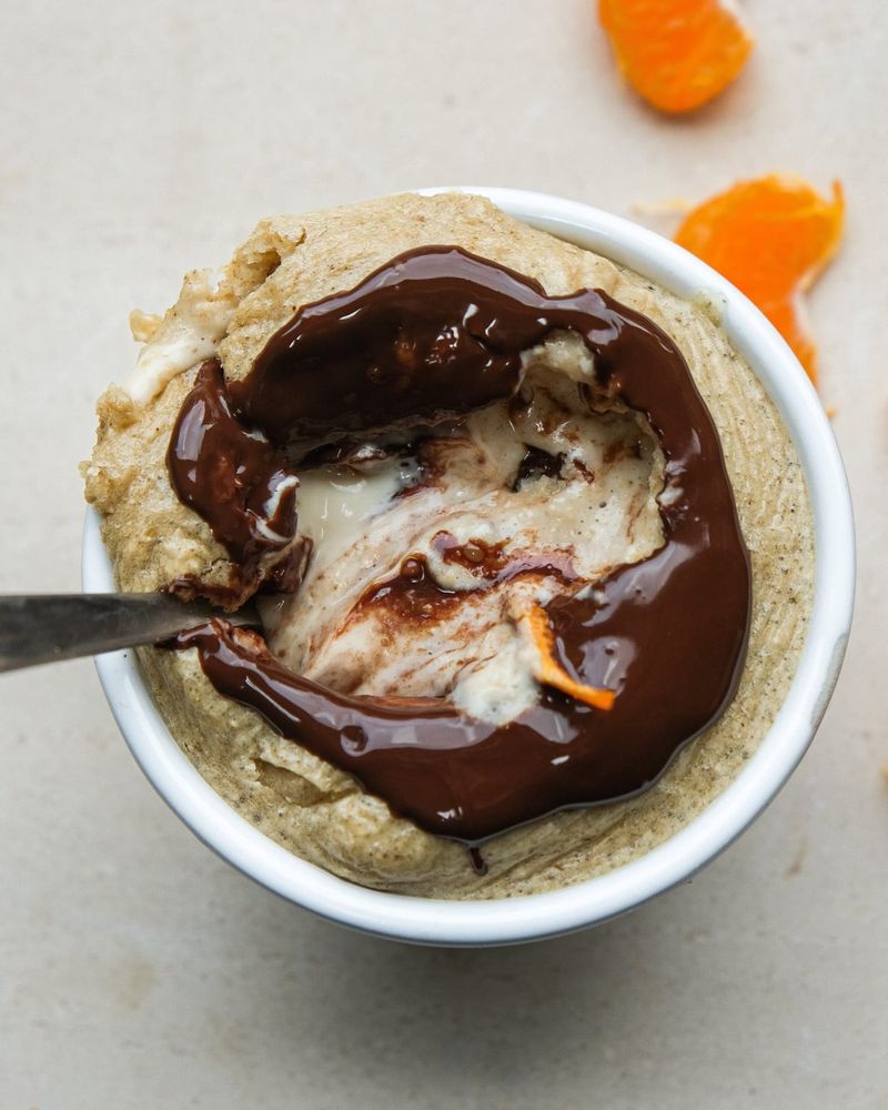 Molten Jaffa cake baked oats