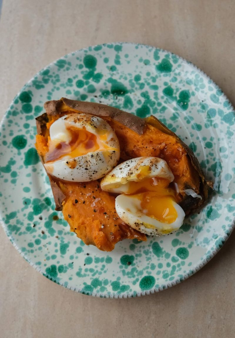 Sweet potato and eggs