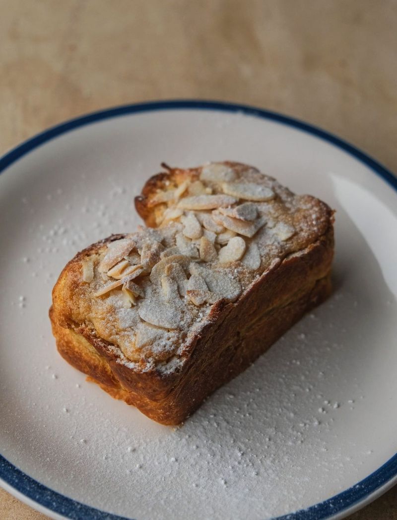 Almond croissant toast