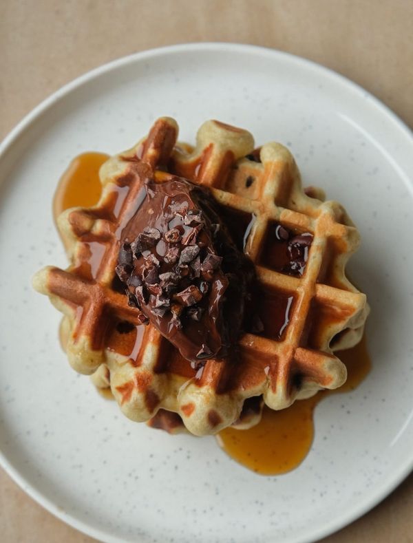 Banana bread waffles