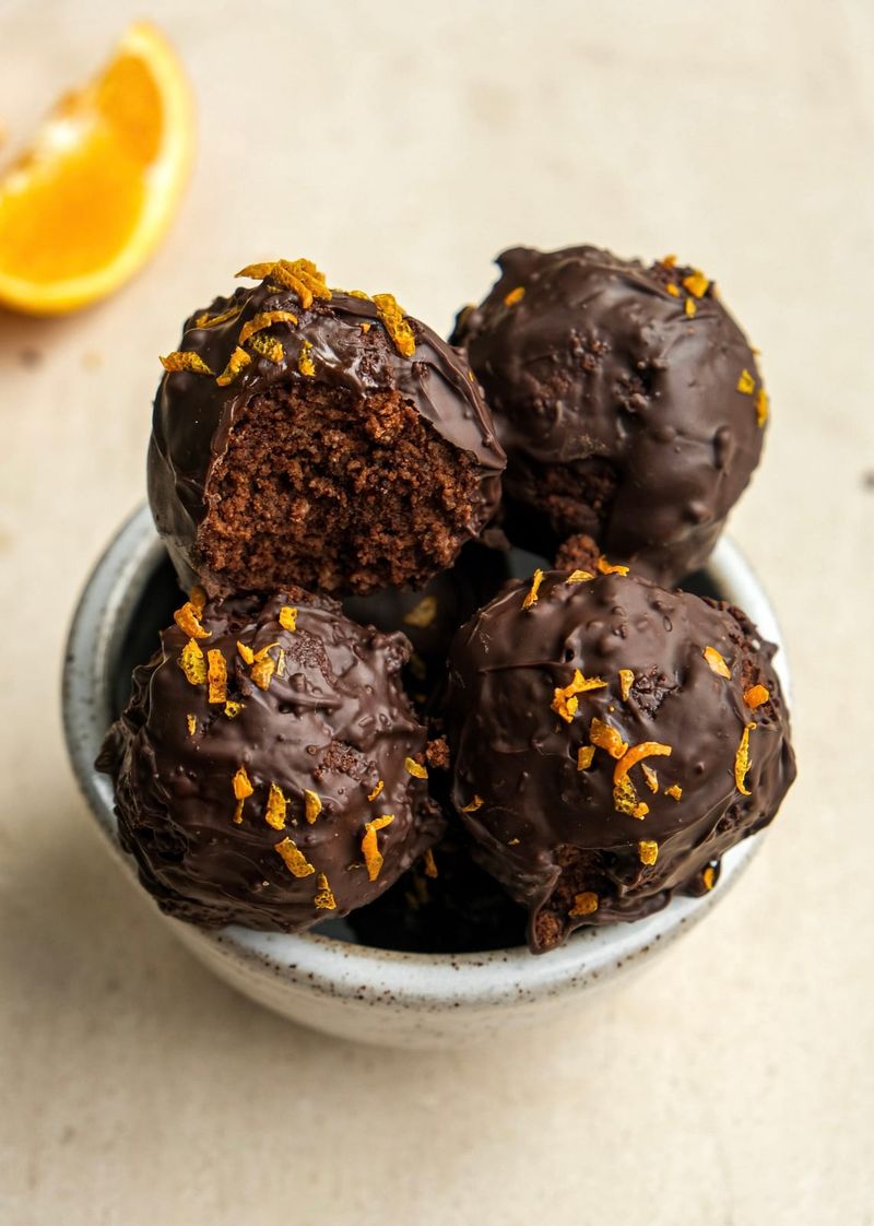 Chocolate orange cake pop energy balls