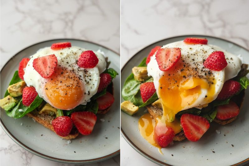 Strawberry avocado toast, another view
