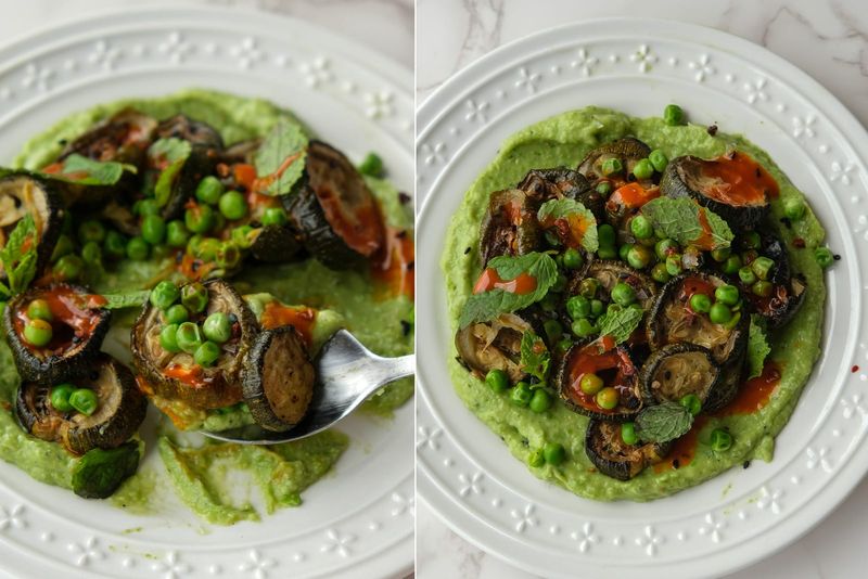 Avocado and pea dip, another view