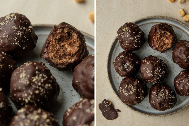 Chocolate and Hazelnut cake pop energy balls, another view
