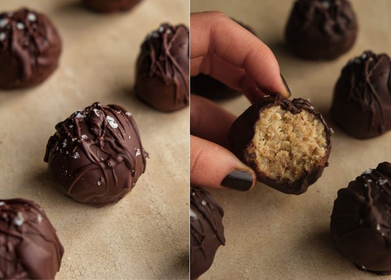 Sticky toffee energy balls, another view