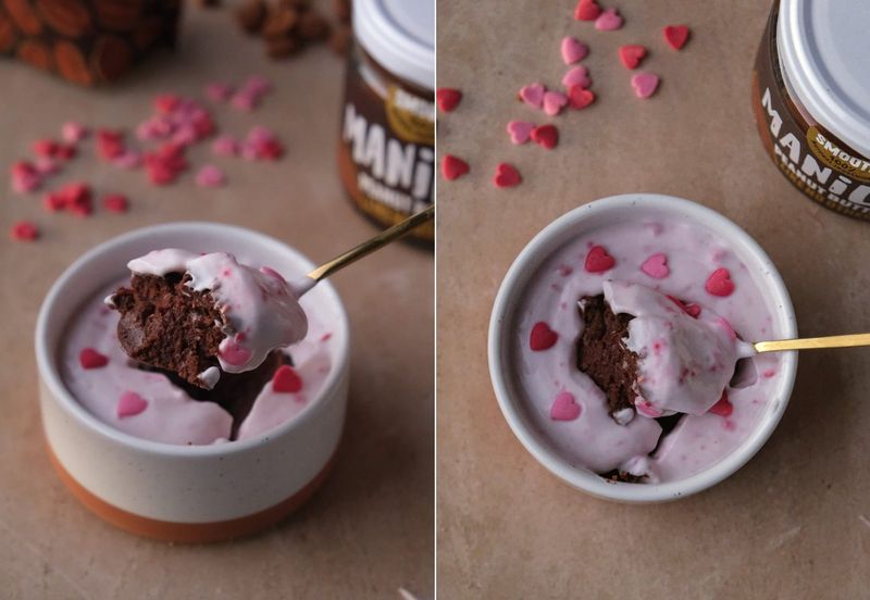 Healthy chocolate brownie pots, another view