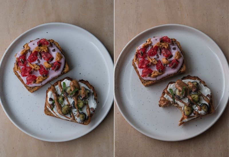 Banana bread toasts, another view