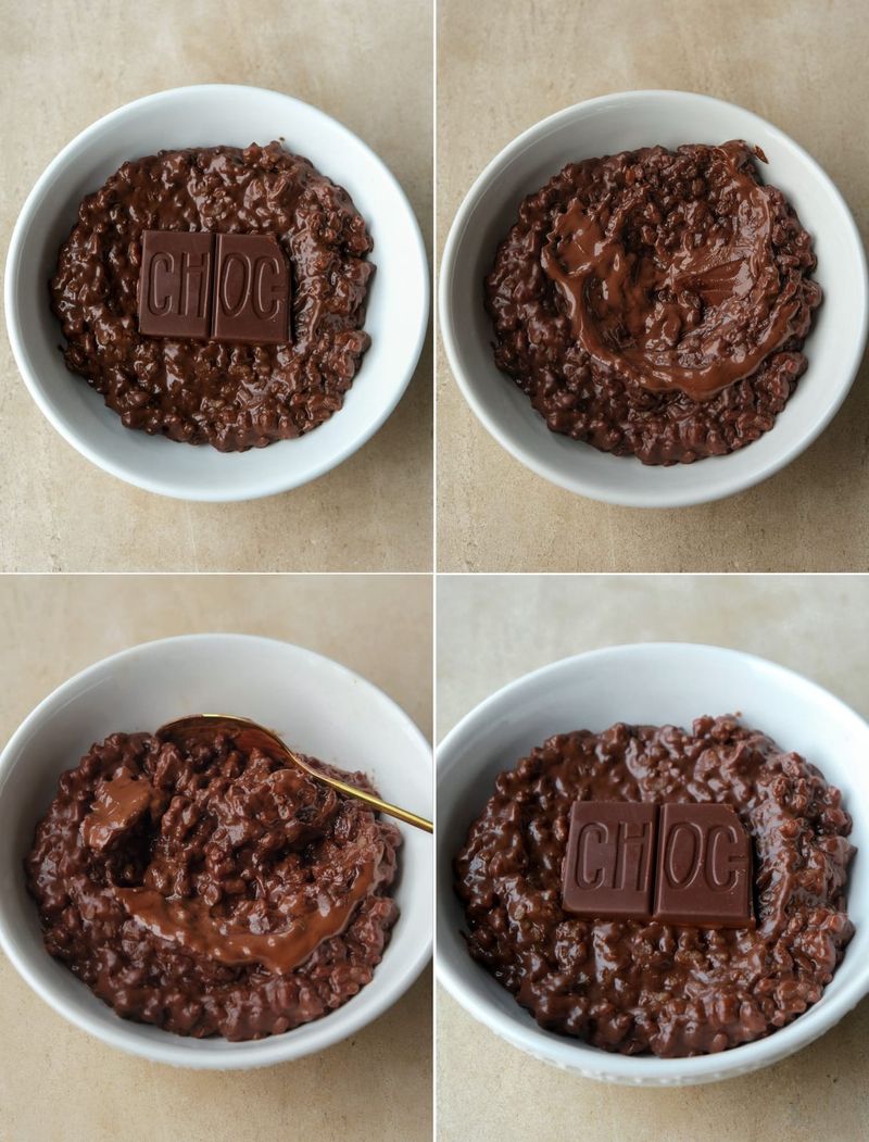 Chocolate rice pudding, another view