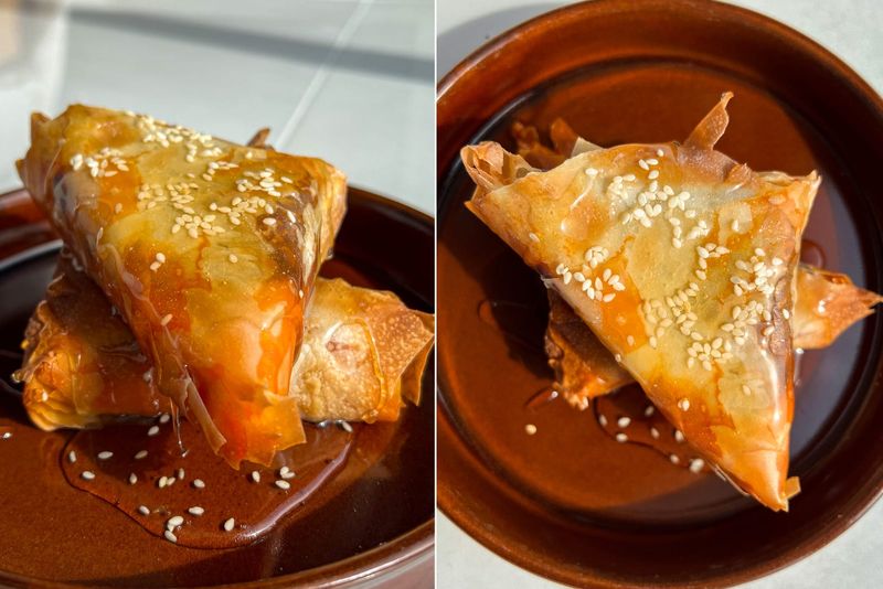 Myles’ filo feta parcels, another view
