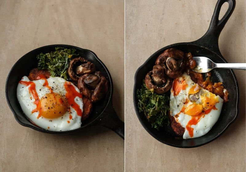 Sweet potato hash brown skillet, another view