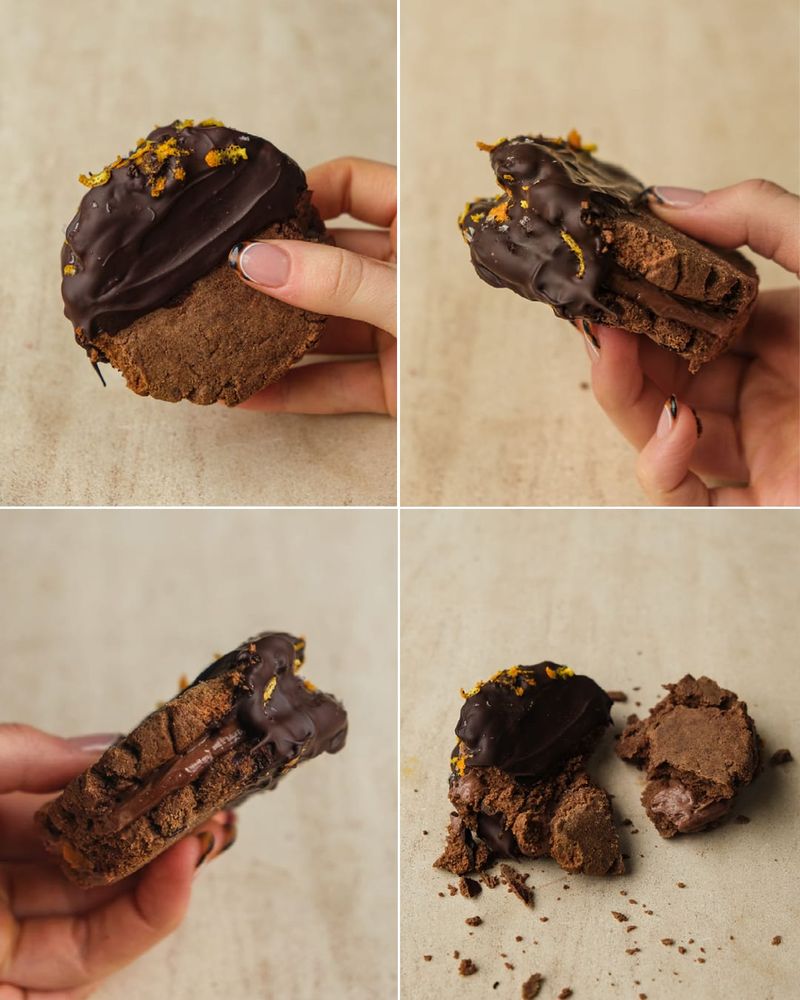 Chocolate orange cookie sandwich, another view