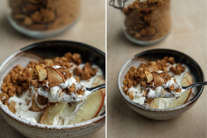 Apple crumble granola, another view
