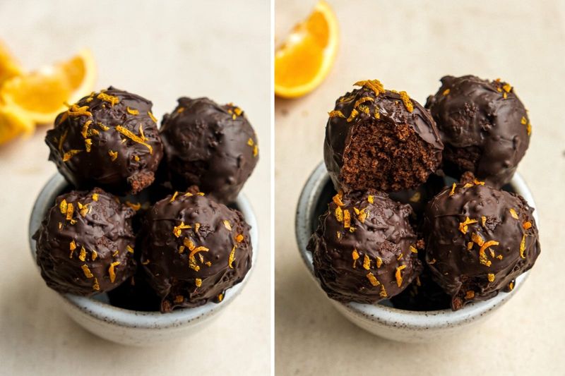 Chocolate orange cake pop energy balls, another view