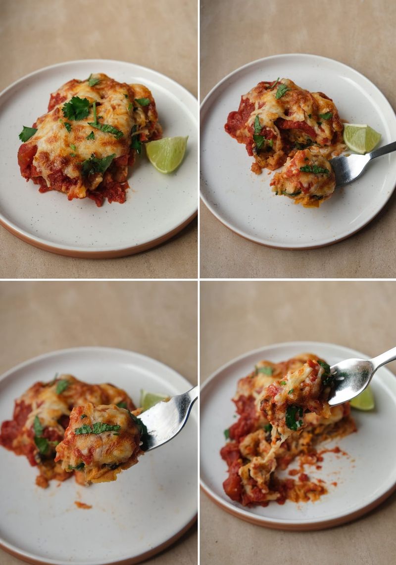 Sweet potato and black bean enchiladas, another view