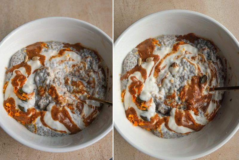 Pumpkin spice chia pudding, another view