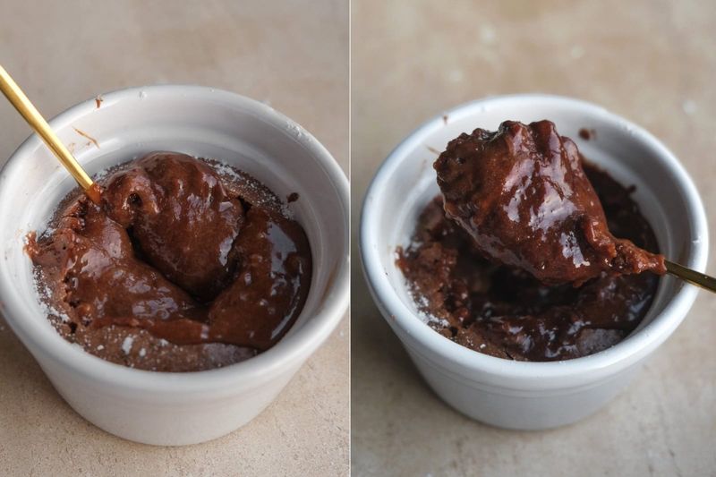 Molten Nutella mug cake, another view
