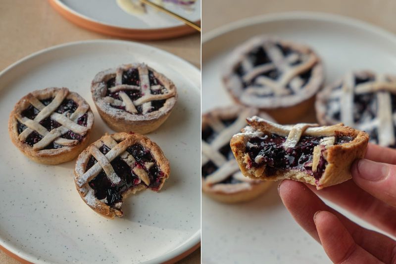 Mini blueberry pies, another view