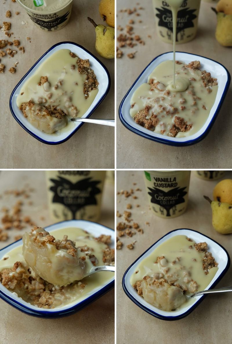 Single serve apple crumble, another view