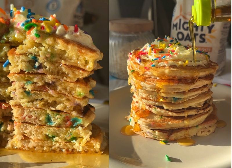 Birthday cake pancakes, another view