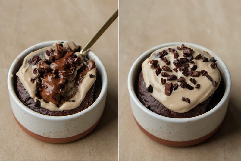 Molten Nutella baked oats, another view
