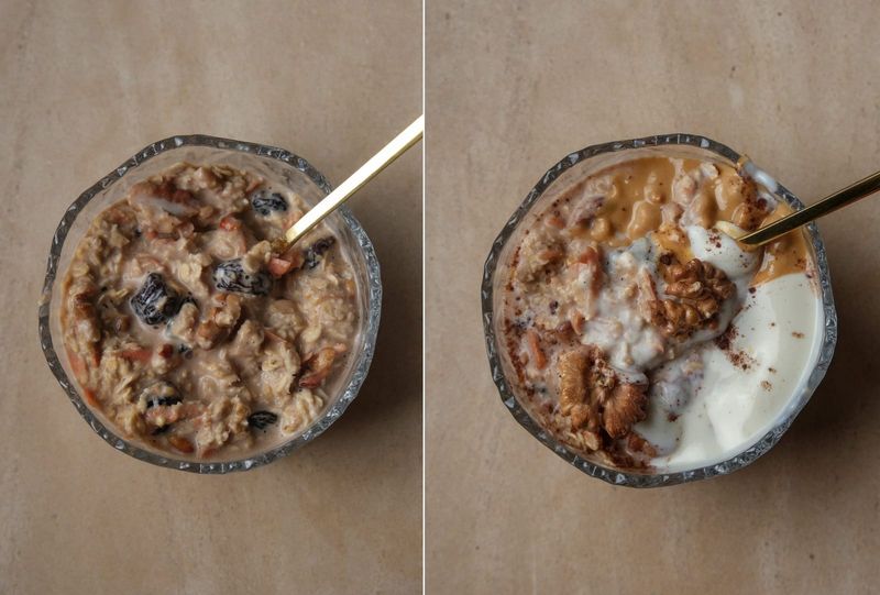 Carrot cake overnight oats, another view