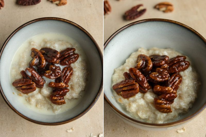 Caramelised pecan oats/ pecan pie oats, another view