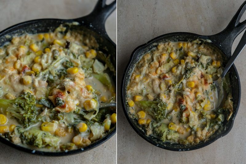 Baked cheesy veg, another view
