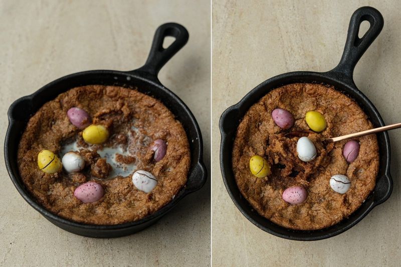 Mini eggs cookie skillet, another view