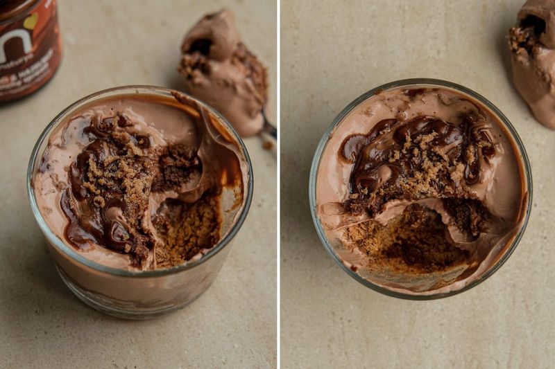 Chocolate and Hazelnut cookies and cream parfait, another view