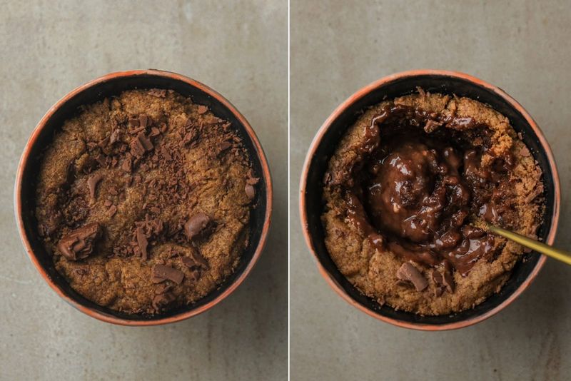 Molten chocolate cookie, another view