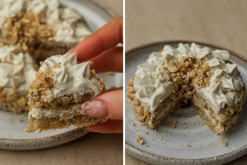 Nuss Sahne Torte (German hazelnut cake), another view