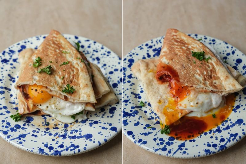 Dishoom style egg naan, another view